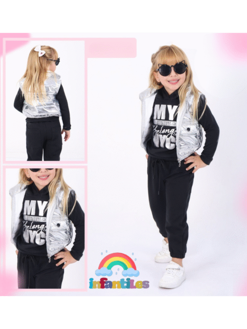 Conjunto tres piezas niña bebé 1324 BAA