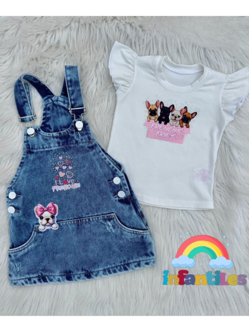Conjunto overol vestido niña bebé IBF